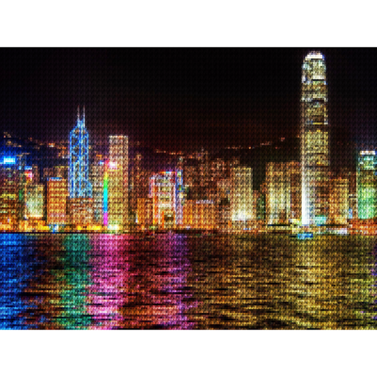 DIY 보석십자수 세트 30x40 빛나는 야경