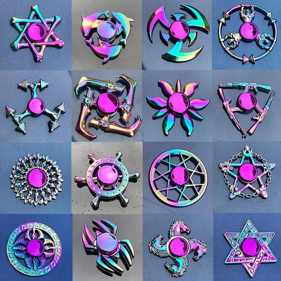 레인보우 메탈 피젯 스피너 베어링 핸드 토이 장난감