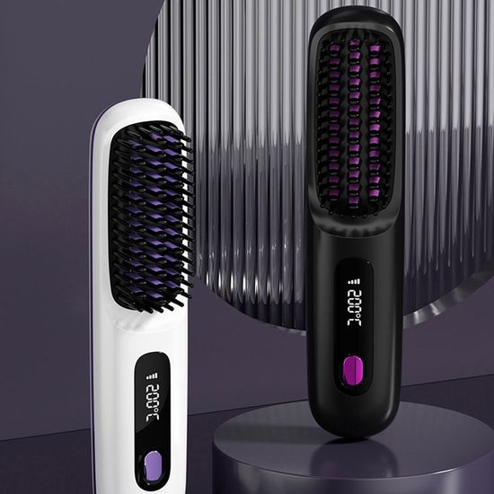휴대용 무선 빗고데기 C타입 충전 브러시 고데기
