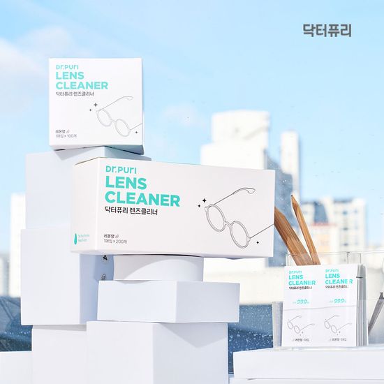 닥터퓨리 렌즈클리너 항균티슈 200매 레몬향 안경닦이