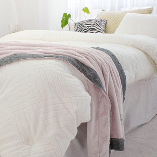 모크 극세사 겨울 차렵이불 침구세트 모노 - 2컬러