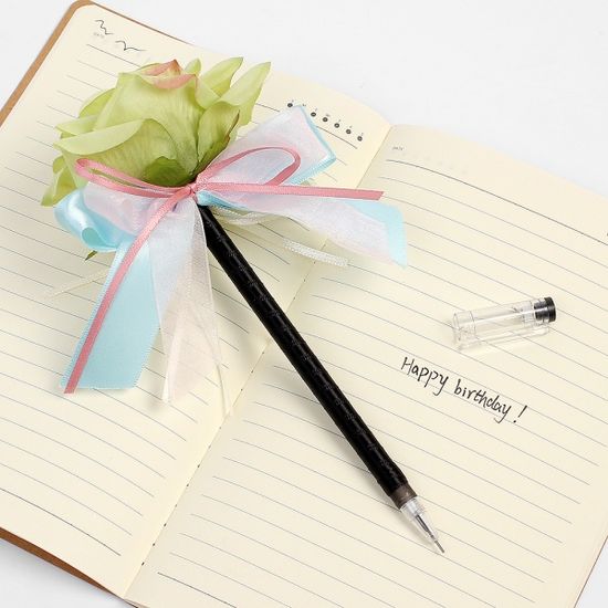 러블리 장미 플라워 볼펜(0.4mm) 학용품 꽃볼펜