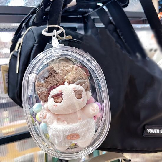 솜인형 파우치 PVC 미니 인형 외출 보관 투명 가방