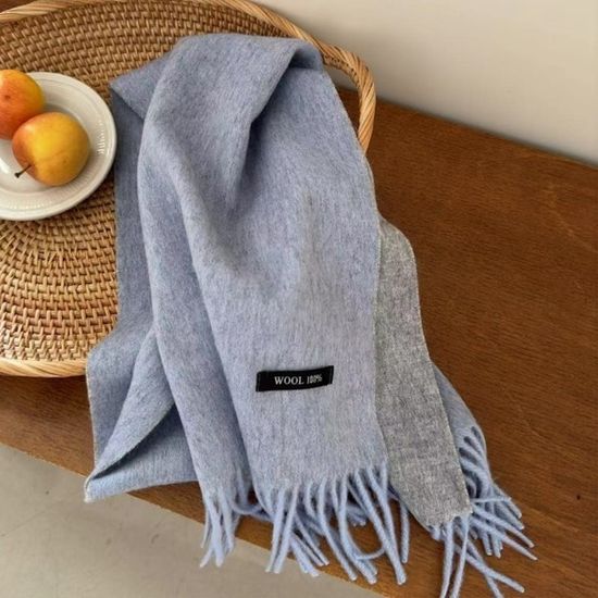 [애슬릿]울 100 양면 배색 여성 남자 머플러 목도리