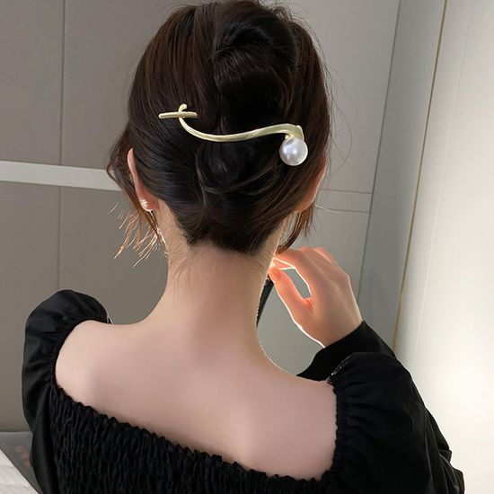 왕 미니 진주 집게핀 심플 포인트 헤어 머리핀 헤어핀