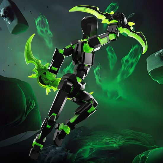 3D 야광 다관절 로봇 액션 피규어 블록 조립 피젯토이