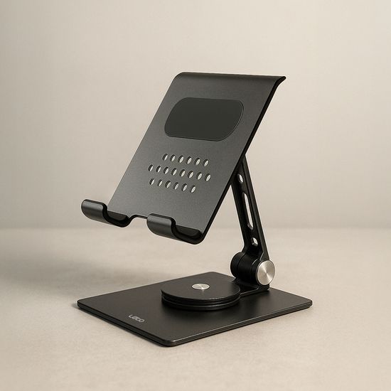 360도 회전 접이식 태블릿 거치대 대형 (블랙/실버)