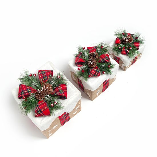 [도토로]눈쌓인 빨간 리본 선물상자 3종세트