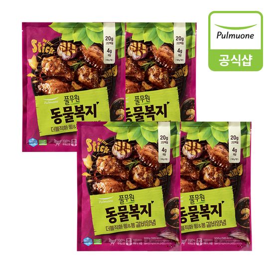 풀무원 동물복지 더블직화 윙봉갈비양념 300g x 4개