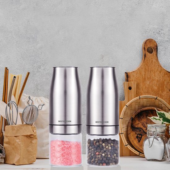 베스텐쿡 무선 스텐 전동 후추 소금 그라인더 120ml