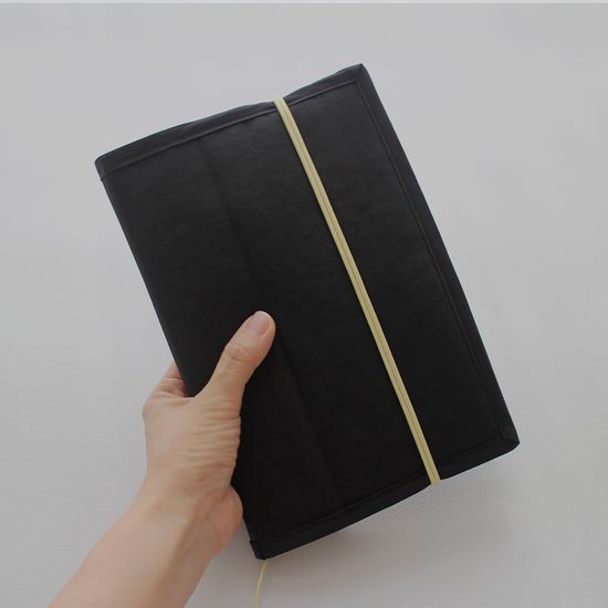 폴리샤샤 방수 누빔 밴딩 북커버 다이어리커버 - 블랙