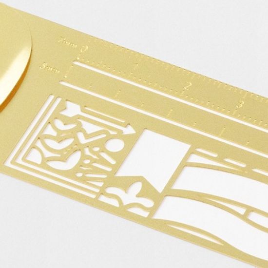 Clip Ruler Brass - Deco pattern A