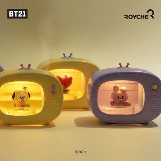 BT21 TV모형 피규어 충전식 무선 무드등 가습기