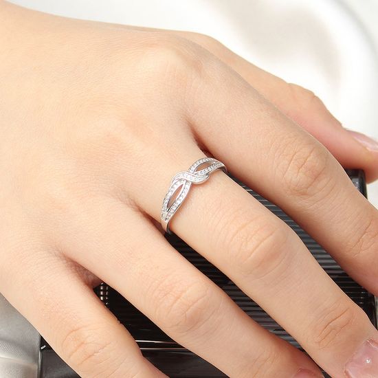 [비쥬홀릭] 실버925 백금도금 제인 큐빅 오픈링 반지