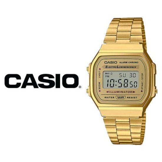 카시오 빈티지 메탈 전자 금장 손목시계 A168WG-9W