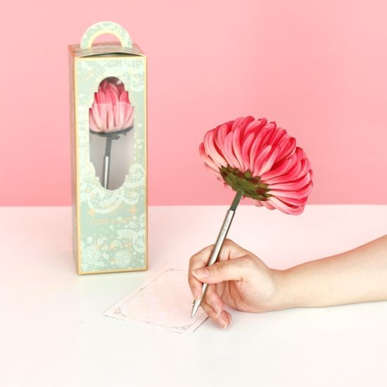 퍼플 국화 플라워펜 - purple chrysanthemum flower pen