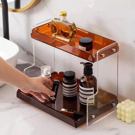 심플한 2단 아크릴 향수 화장품 수납케이스 3color