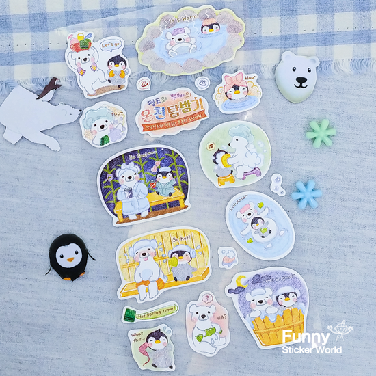 퍼니스티커 TB-214 펭코와 뿌빠의 온천탐방기 스티커