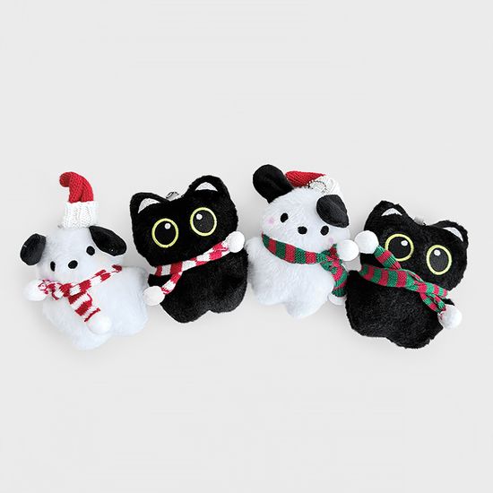 [1+1] 크리스마스 고양이&강아지 인형 키링