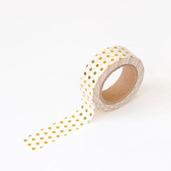 왈가닥스 포일 마스킹테이프 - 58 Gold Dot