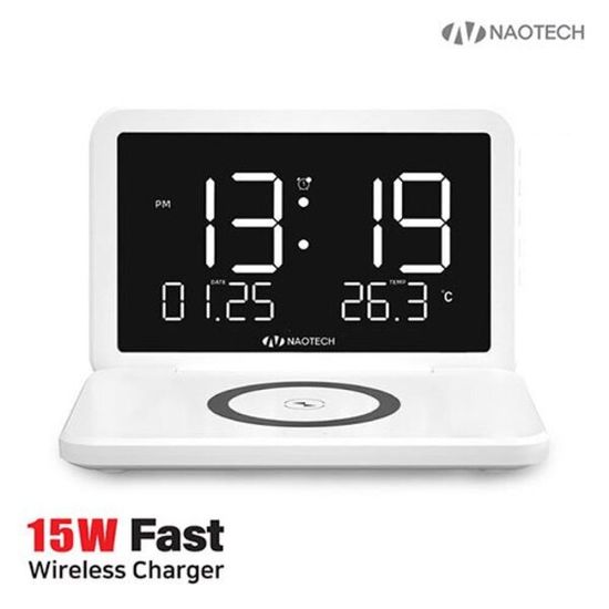 나오테크 디지털 무선충전 알람시계 NAO-L4700C