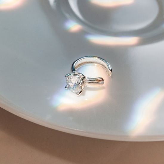 실버925 5mm 큐빅 도톰 이어커프