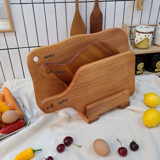 Holin 마호가니 원목 도마 4종세트 A