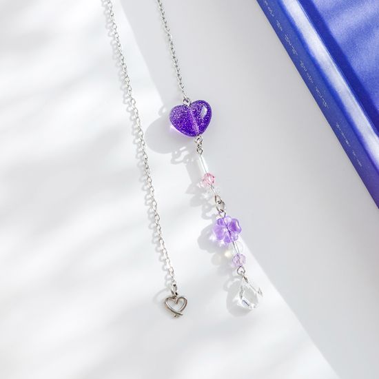 하트 써지컬스틸 체인 책갈피 금속 북마크