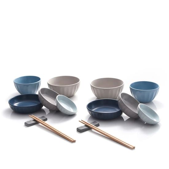 크라운포드 신혼 혼수 도자기 그릇 2인 세트 14P