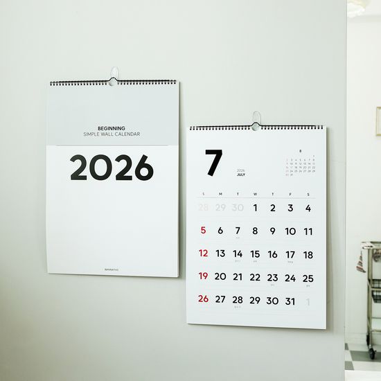 2026 비기닝 심플 벽걸이 캘린더 1단