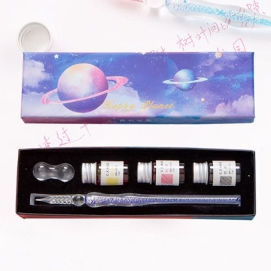 캘리그라피 글라스펜 유리펜 잉크3색 크리스탈 딥펜 