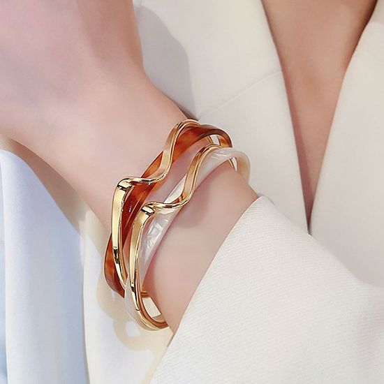 특이한 메탈릭 뱅글 두줄 자개 데일리 여름 패션팔찌