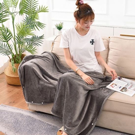 포근한 똑딱이 망토 담요(100x140cm)/ 겨울 단추담요