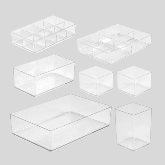 모던 큐브 투명 정리함 1호~6호세트 데스크오거나이저
