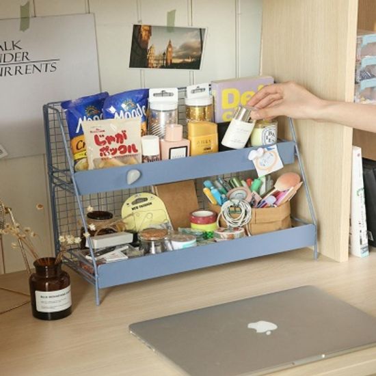주방 책상 인테리어 2단 멀티 철제수납선반 4color