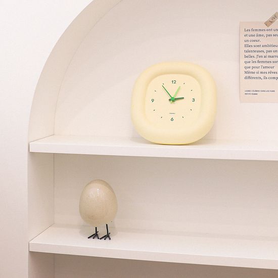 [무아스] 마시멜로 미니 시계 무소음 탁상 벽시계