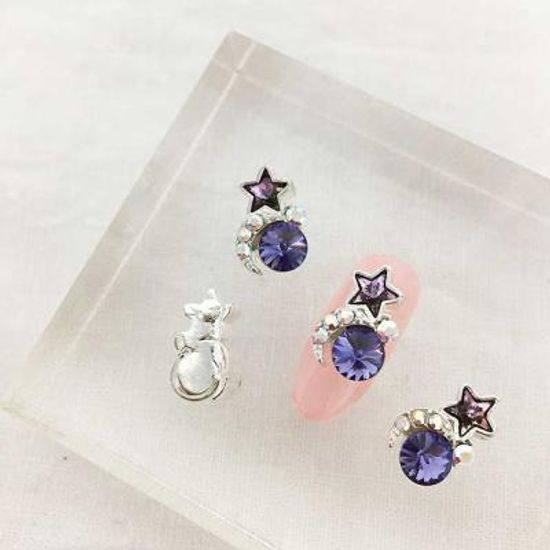 Woman bonita nail parts 큐빅메탈 퍼플스타믹스 1개