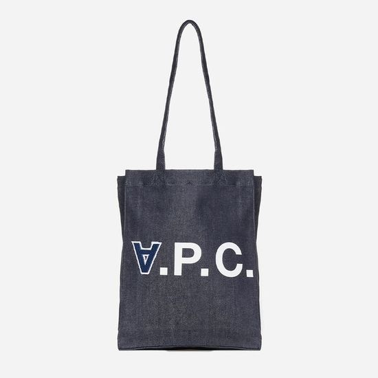 아페쎄 APC 로르 2.0 로고 데님 토트백 IAI INDIGO