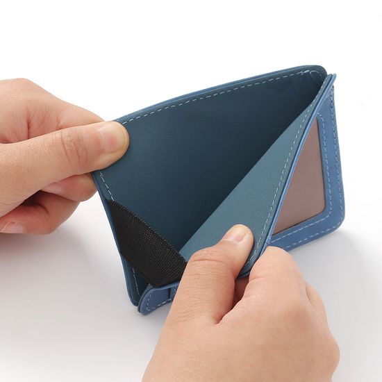 베이직 인조가죽 카드지갑(블루) 명함 카드홀더