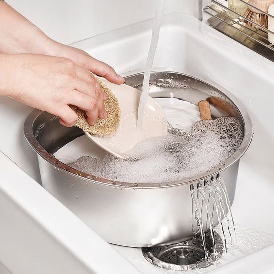 싱크대 스텐 물빠짐 반원형 설거지통 8L + 타공 뚜껑