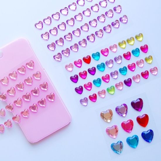 보석 하트 큐빅 스티커(16종)