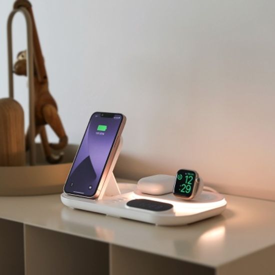 [무아스] 올라운더 4 in 1 고속 무선충전 무드등 시계