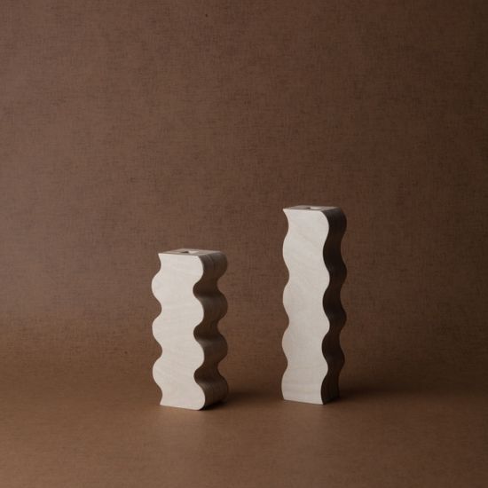 [오니프] VC06_우드 오브제 물결 화병