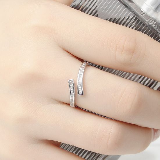 [비쥬홀릭] 실버925 오즈 큐빅 오픈링 반지 패션반지