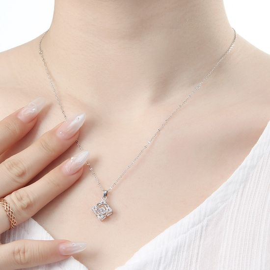 실버 925 큐빅 안젤라 목걸이 여자 패션 은목걸이