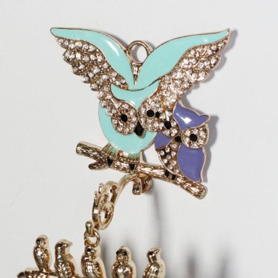 엔틱메탈 큐빅 부엉이 연인  2벨 문종 도어벨-금도금