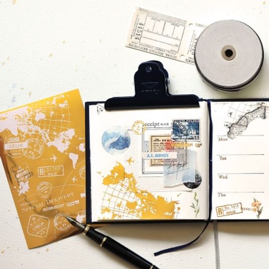 mu 골드 포일 프린트-온 스티커 / 06