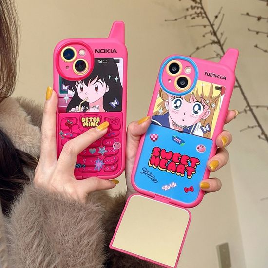 아이폰 14 13 12 11 레트로 플립 캐릭터 안테나케이스