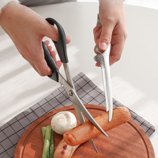 해피홈 스테인레스 커브 주방 고기 가위