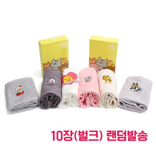 무한타올 40수 카*오 캐릭터수건 10장(벌크 랜덤발송)